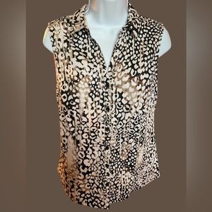Dana Buchman Sleeveless Animal Print Top